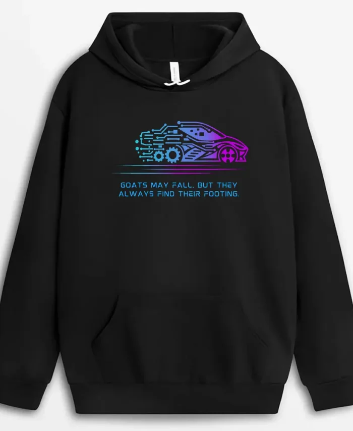 Goats May Fall But They Always Find Their Footing Sofmeeg Hoodie - Black