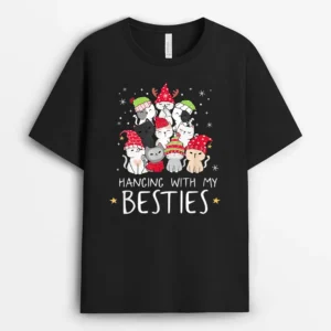 Christmas Cat Lover Christmas Tree Kawaii Cat Bestie, Funny Cat Lover Gift T-Shirt