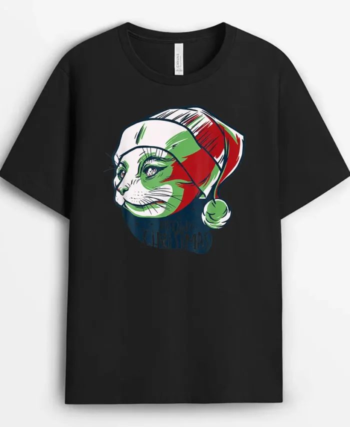 Christmask Cat Meowy Catmas Funny Men Women Ee Gift, Funny Cat Lover Gift T-Shirt