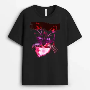 Colorful Cat Art Novelty Cat Lover Gift Idea Women, Funny Cat Lover Gift T-Shirt