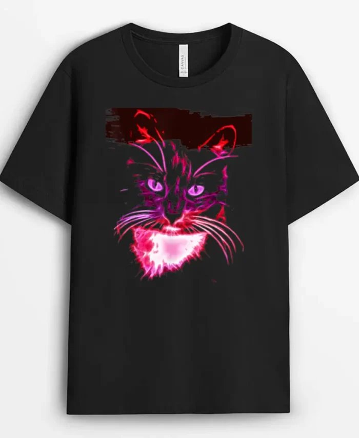 Colorful Cat Art Novelty Cat Lover Gift Idea Women, Funny Cat Lover Gift T-Shirt