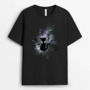Cool Music And Cats Cat Playing Piano Music Note Lover, Funny Cat Lover Gift T-Shirt