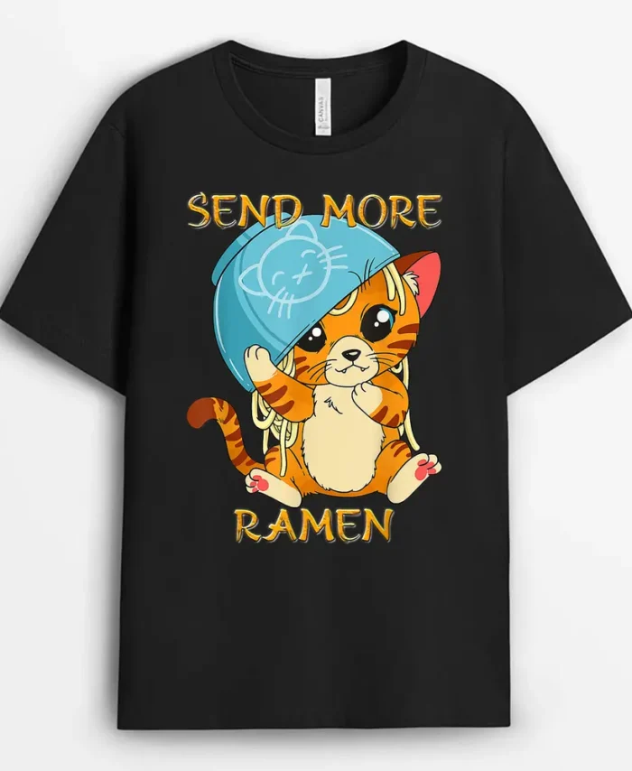 Cute Anime Kawaii Kitten Ramen Bowl Cat, Funny Cat Lover Gift T-Shirt