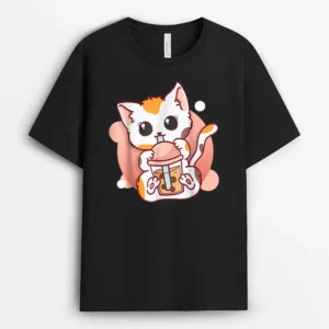 Cute Cat Boba Tea Bubble Tea Anime Kawaii, Funny Cat Lover Gift T-Shirt