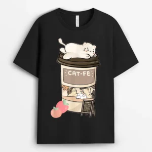 Cute Cat Cafe Kawaii Cat Coffee Anime Neko Kitty Cat Puns, Funny Cat Lover Gift T-Shirt