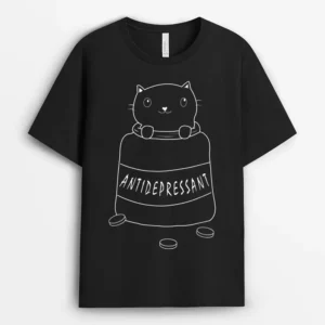 Cute Cat Drawing Cat Antidepressant, Funny Cat Lover Gift T-Shirt
