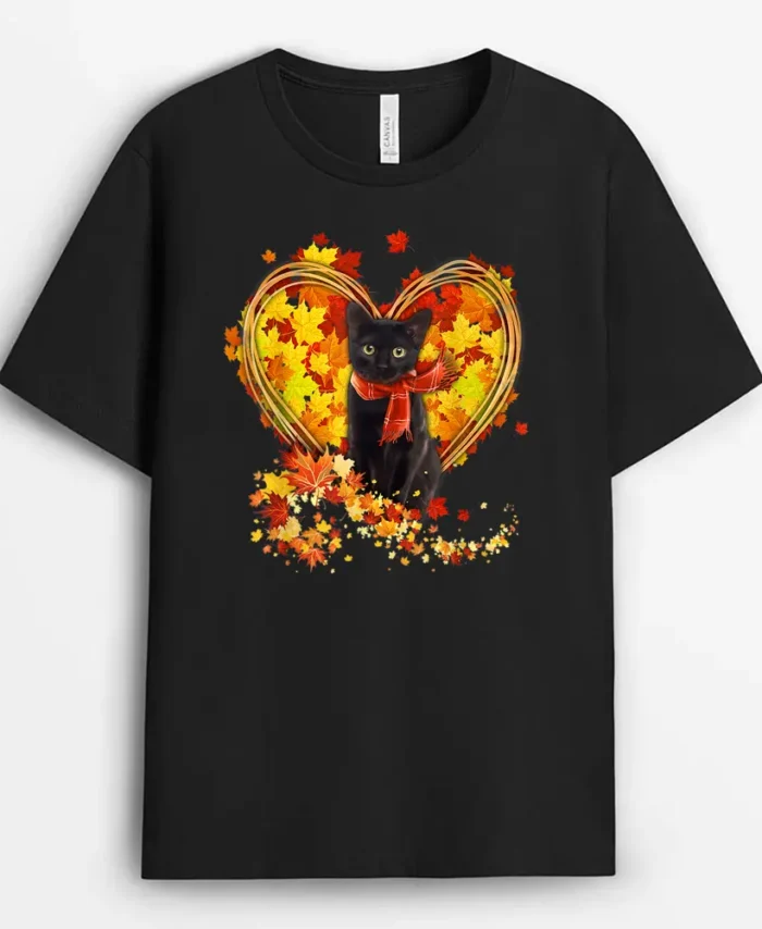 Cute Cat Kitty Kitten Paw Lover Autumn Fall Season Present, Funny Cat Lover Gift T-Shirt