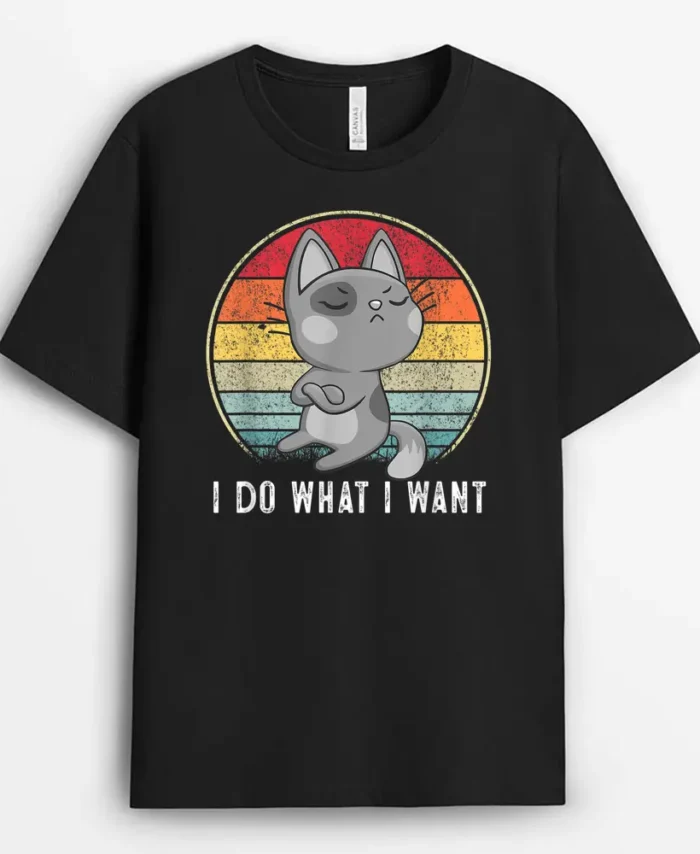 Cute Cat Lovers I Do What I Want Cat Funny Cat, Funny Cat Lover Gift T-Shirt