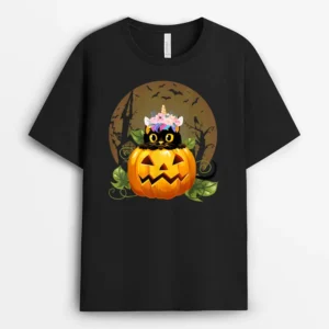 Cute Cat Pumpkin Unicorn Halloween Costume Gift, Funny Cat Lover Gift T-Shirt