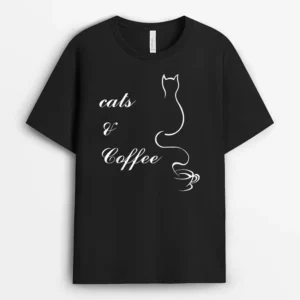 Cute Cats And Coffee, Funny Cat Lover Gift T-Shirt