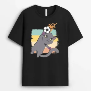 Cute Kawaii Football Soccer Player Funny Goalkeeper Best Cat, Funny Cat Lover Gift T-Shirt