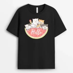 Cute Kitten In Watermelon Cute Cat Family Cat Motif, Funny Cat Lover Gift T-Shirt