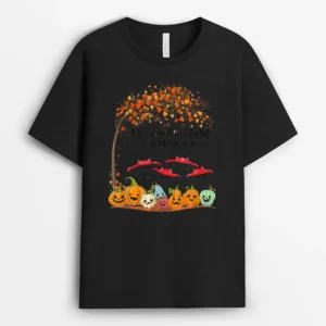 Cute Mushroom Cat Pumpkin Fall Leaves Autumn Cat Lover, Funny Cat Lover Gift T-Shirt