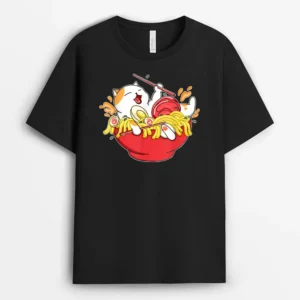 Cute Ramen And Cats Funny Anime Noodle Japanese Gift Girls, Funny Cat Lover Gift T-Shirt