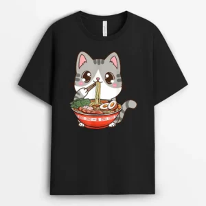 Cute Ramen Cat Kawaii Anime Japanese Food Boy Girls Nager, Funny Cat Lover Gift T-Shirt