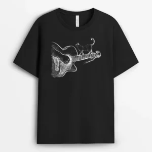 Cute Siamese Cat Guitar Player, Funny Cat Lover Gift T-Shirt