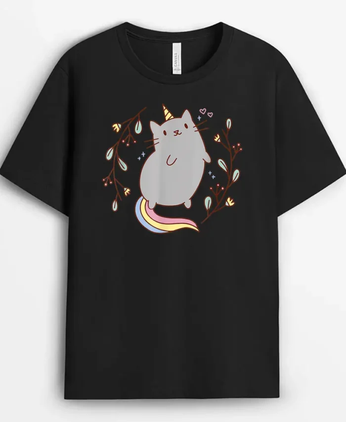 Cute Unicorn Cat Kitten Graphic, Funny Cat Lover Gift T-Shirt