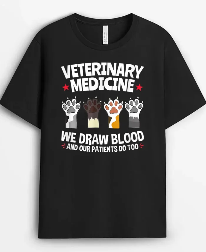 Cute Veterinarian Paws Cat Meow Kitty Cat For Mom, Funny Cat Lover Gift T-Shirt