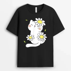 Daisy Cat Spring Floral Kitten With Flower Animal Cute Pet, Funny Cat Lover Gift T-Shirt