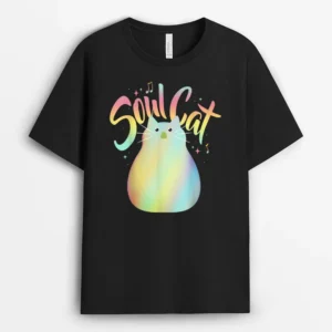 Disney Mens Classic Disney Pixar Soul Cat Gradient T Shirt Black Small Us, Funny Cat Lover Gift T-Shirt