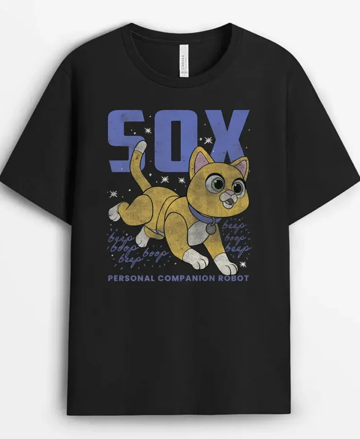 Disney Pixar Lightyear Sox Retro Cat Robot Poster, Funny Cat Lover Gift T-Shirt