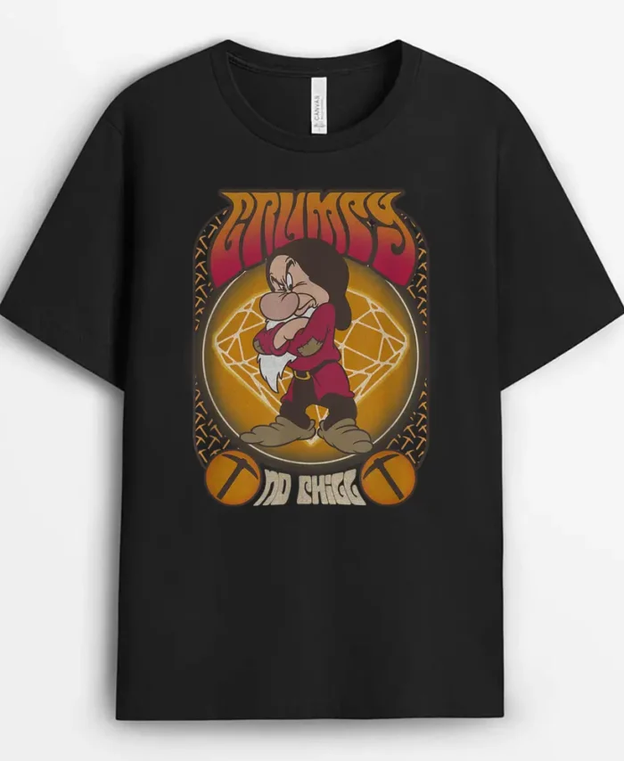 Disney Snow White The Seven Dwarfs Grumpy Seventies Poster, Funny Cat Lover Gift T-Shirt