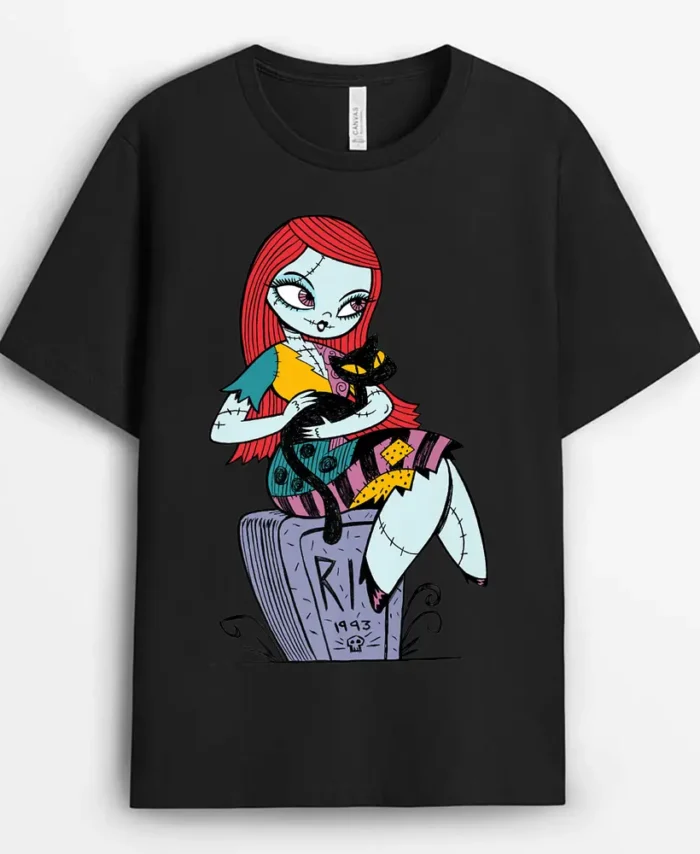 Disney The Nightmare Before Christmas Sally And Cat, Funny Cat Lover Gift T-Shirt