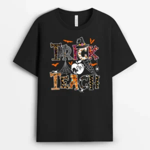 Fall Holiday Themed Thanksgiving Halloween Teacher Trick Or, Funny Cat Lover Gift T-Shirt