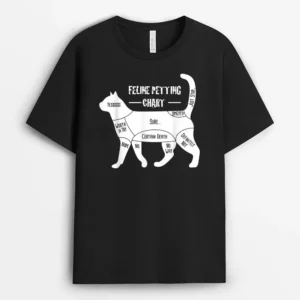 Feline Petting Chart Cat Apparel, Funny Cat Lover Gift T-Shirt