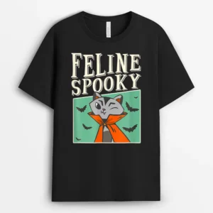 Feline Spooky Halloween Cat Owner Costume, Funny Cat Lover Gift T-Shirt