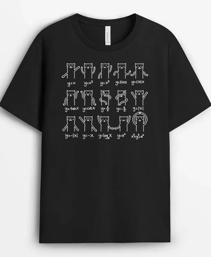 Funny Cat And Math Cat And Algebra Lover Cat, Funny Cat Lover Gift T-Shirt