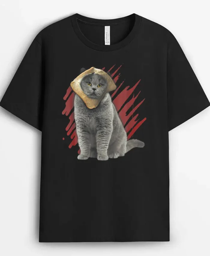 Funny Cat Apparel Cat With Slice Of Bread On Face Cat Lovers, Funny Cat Lover Gift T-Shirt