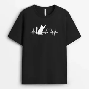 Funny Cat For Women Meowy Cute Cat Lover Heartbeat, Funny Cat Lover Gift T-Shirt