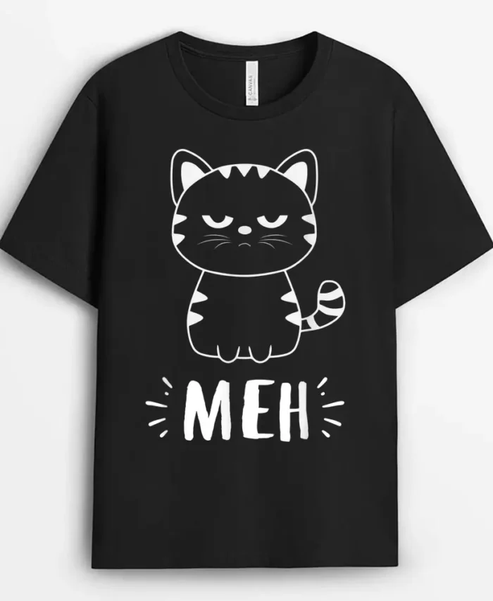 Funny Cat Gift For Cat Lovers Meh Cat, Funny Cat Lover Gift T-Shirt