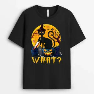Funny Cat Lover Halloween Costume Black Cat On Pumpkin, Funny Cat Lover Gift T-Shirt