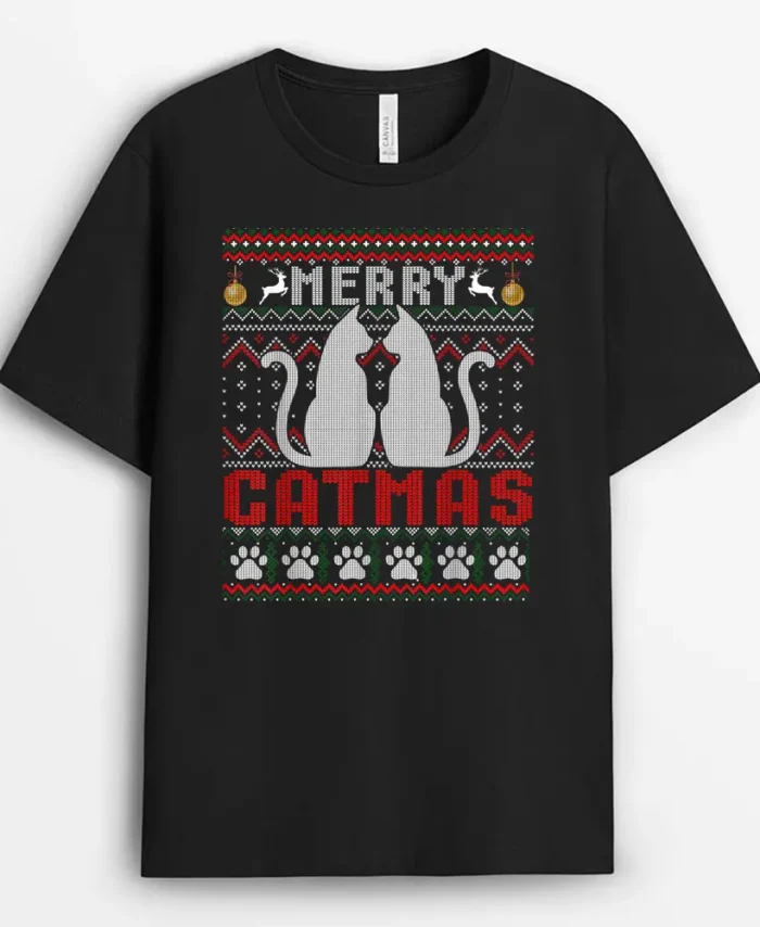 Funny Cat Lover Merry Catmas Christmas, Funny Cat Lover Gift T-Shirt