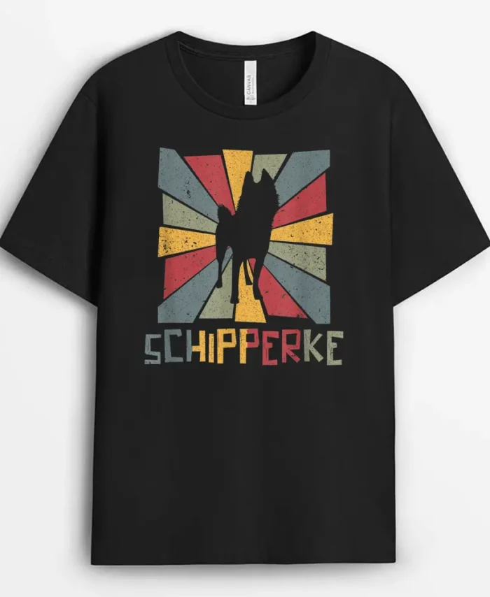 Schipperke Vintage Dog Dogs Paw Schipperke Accessories, Funny Dog Lover Gift T-Shirt