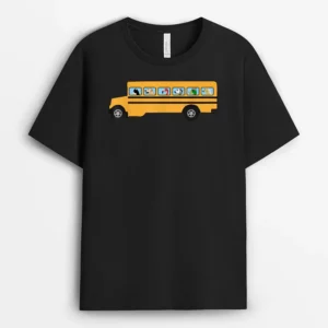 School Bus With Cat Dog And Other Funny Animals, Funny Dog Lover Gift T-Shirt