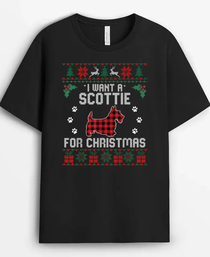 Scottie Dog Lover Xmas Gifts Funny Ugly Christmas, Funny Dog Lover Gift T-Shirt