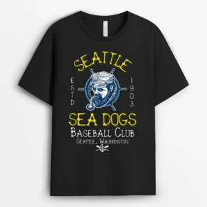 Seattle Sea Dogs Retro Minor League Baseball Team, Funny Dog Lover Gift T-Shirt