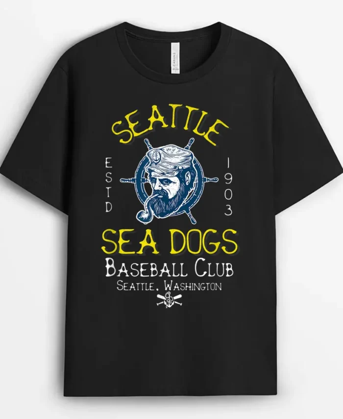 Seattle Sea Dogs Retro Minor League Baseball Team, Funny Dog Lover Gift T-Shirt
