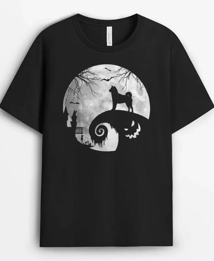 Shiba Inu Dog And Moon Halloween Costume Dog Lover Funny, Funny Dog Lover Gift T-Shirt