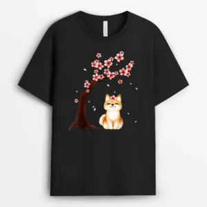 Shiba Inu Dog Japanese Cherry Blossom Sakura Flower, Funny Dog Lover Gift T-Shirt