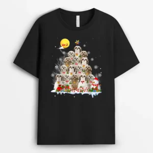 Shih Tzu Dog Lover Matching Santa Christmas Tree, Funny Dog Lover Gift T-Shirt