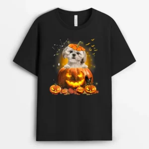 Shih Tzu Pumpkin Funny Cute Dog Lover Halloween, Funny Dog Lover Gift T-Shirt