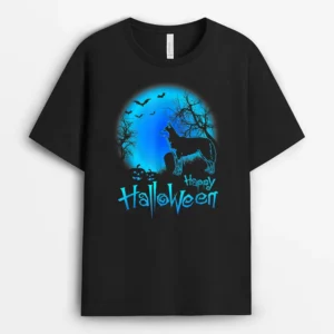 Siberian Husky Dog In The Moon Halloween Costume, Funny Dog Lover Gift T-Shirt