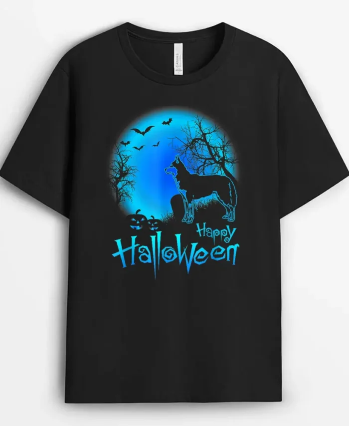 Siberian Husky Dog In The Moon Halloween Costume, Funny Dog Lover Gift T-Shirt