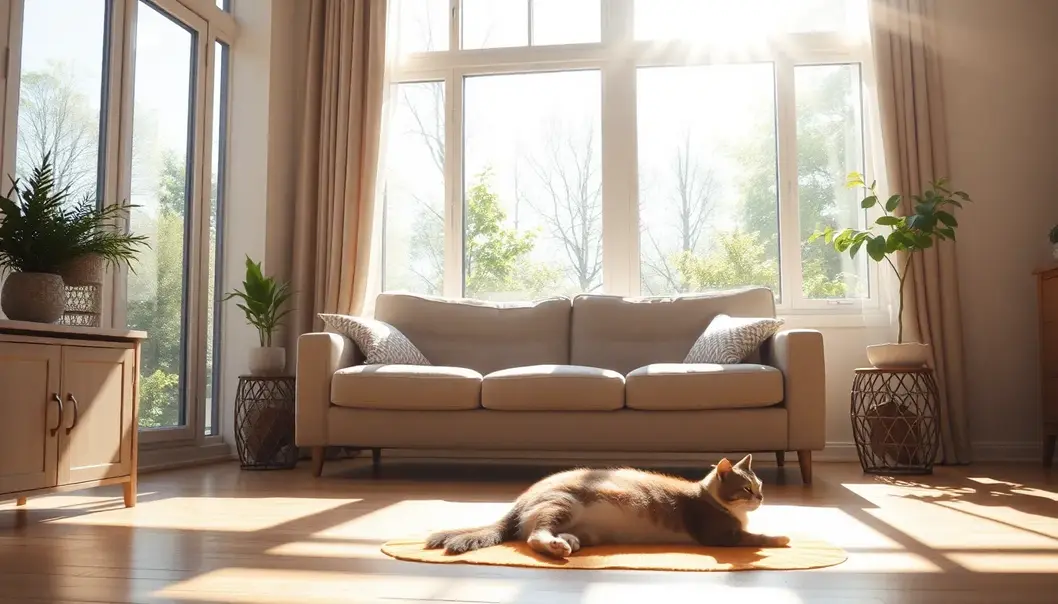 A living room filled with natural sunlight, perfect for an uplifting atmosphere.